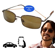 BIFOCAL READING SUNGLASSES 100 UV400 brown lens POWERS 1.50 2.00 2.50 3.00