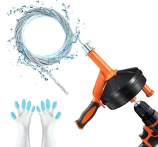 Drain Auger 25Ft, Plumbing Snake with Drill Attachment, Plumbers Snake