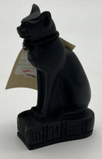 Black Egyptian Cat Feline Goddess Bastet Figurine 3 3/4" Tall Egypt