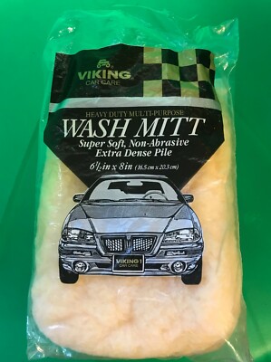 Viking Car care Wash Mitt Heavy Duty Multi-Purpose 6.5x8'' Super Soft made in USA