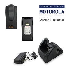 2x Batteries & Universal Charger for Motorola Radios NNTN4970 CP200D EP450 PR400
