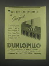 1949 Dunlopillo Mattress Ad - When you are consicous of comfot