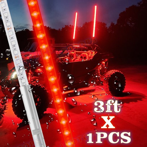 Xprite 3ft RGB-W Fat LED Whip Lights w/ U.S. Flag - UTV Parts Guy