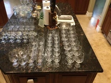 Vintage Elegant Collection of Claudia Crystal Wine Stemware by Import Associates