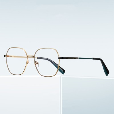 AUROVILA Women Metal Eyeglasses Frame Square 54mm Demo Lens Rx Glasses Spectacle