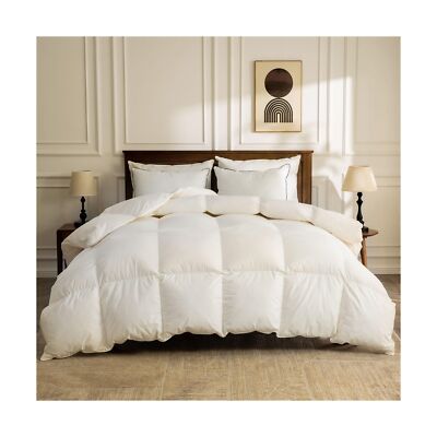 BPC Organic Down Feather Fibers Comforter King Size, Fluffy Duvet Insert for ...