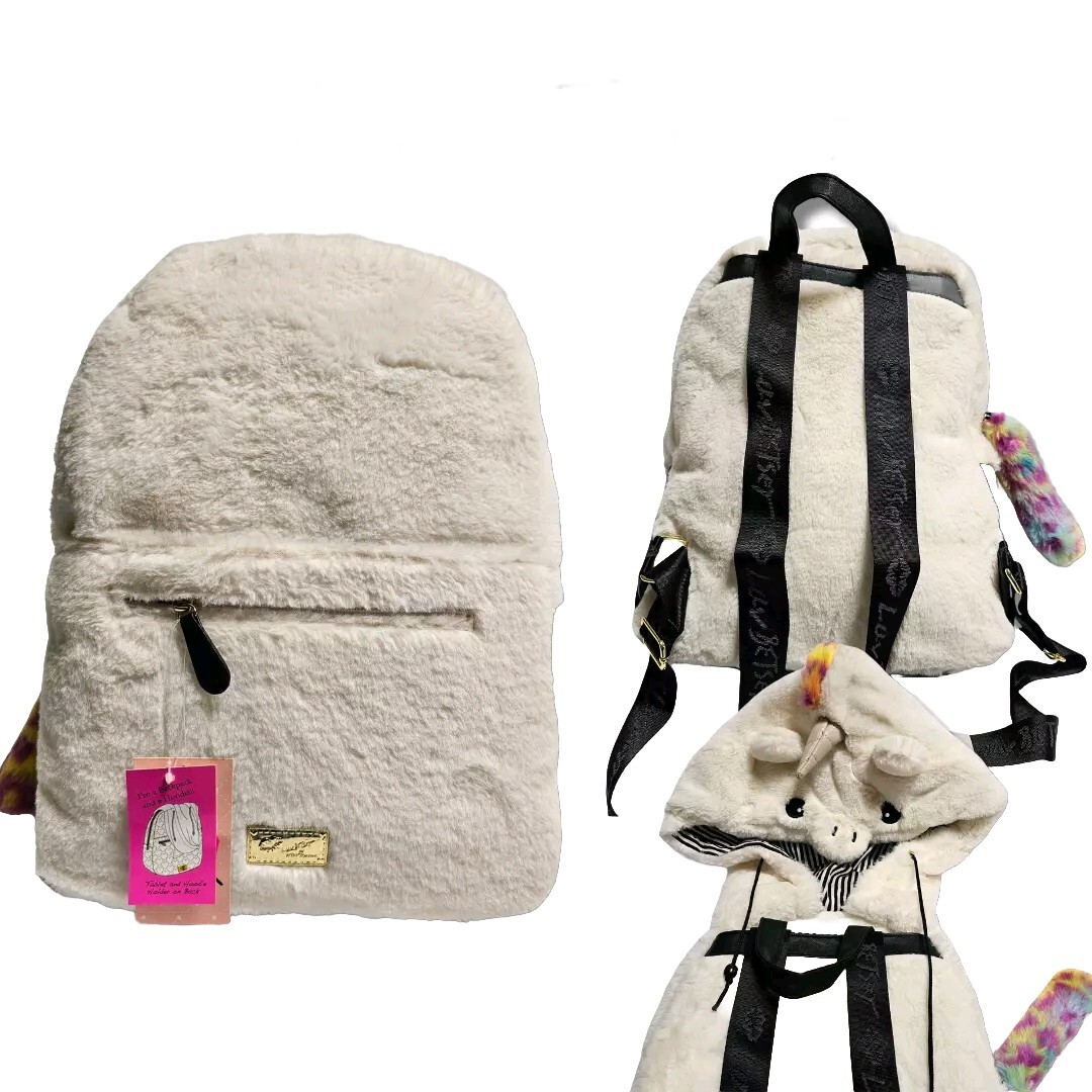 Luv Betsey Johnson Girls Kids Luxury Hooded Unicorn Backpack  display picture 3