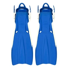 Scuba Choice / Palantic Open Heel Rubber Dive Fins + Bag – Blue & Black