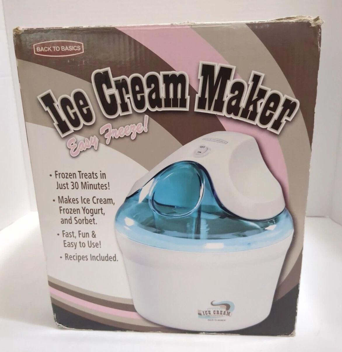 Back to Basics IC10893 1-1/2-Quart Ice-Cream, Frozen Yogurt, Sorbet Maker New