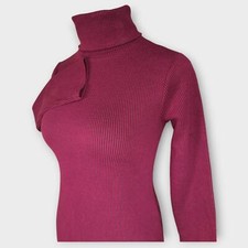 Womens Urban Outfitters Maroon Purple Red Long Sleeve Turtleneck Dress Size XS