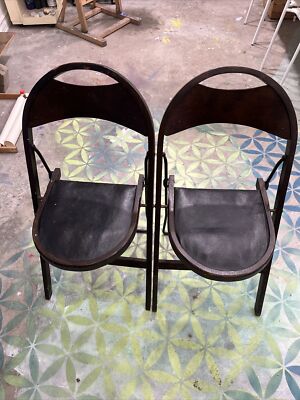 Antique Wood Louis Rastetter Sons Solid Kumfort Folding Chairs 1, But Set  Of - Main Image