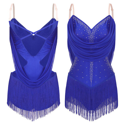 Women Costume Party Dress Ballroom Bodysuit Latin Leotard Salsa Dancewear  Mini | eBay