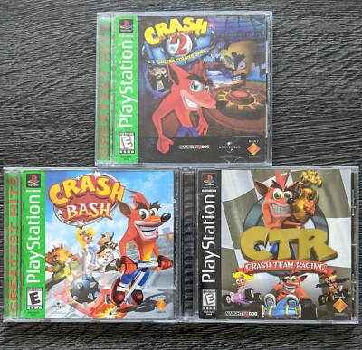 Crash Bandicoot 2 / Crash Bash / Crash Team Racing PlayStation 1 / PS1 Lot of 3
