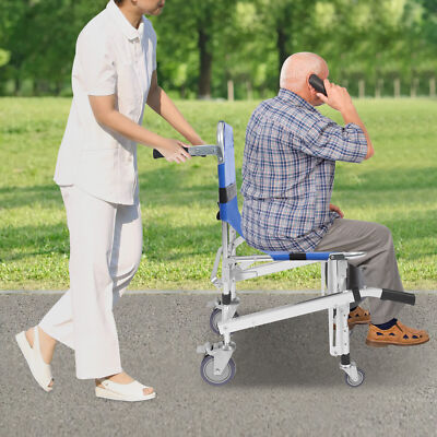 EMS Stair Chair Medical Emergency Evacuation Lifting Climbing Wheelchair w/Belt
