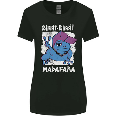 Ribbit Madafaka lustiges Gangster Frosch Damen breiter Schnitt T-Shirt