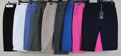 NEU SOMMER 3/4 ÜBERGRÖSSE DAMEN WEICHER GLATTER STOFF BEQUEME CROP MAGIC HOSE