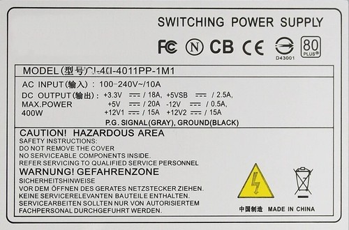 New 400W 1U industrial server power supply unit PSU 110-230V. JCI-4011PP-1M1 - Picture 7 of 9