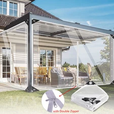 Clear Waterproof Tarp with Zipper Door Heavy Duty PVC Transparent Tarpaulin
