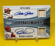 ⚾️Pete Rose/Barry Larkin 2024 Leaf Lumber Signature Sticks Dual Relic Auto 1/6;
