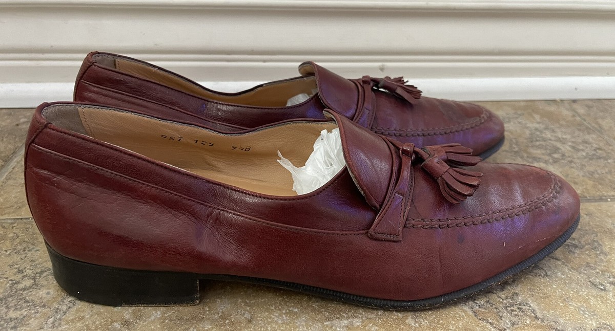 Mens Salvatore Ferragamo Burgundy Leather Kiltie Tassel 