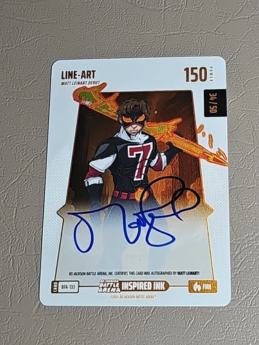 Matt Leinart Auto #d/50 Fire Bo Jackson Battle Arena BFA-133 Line-Art