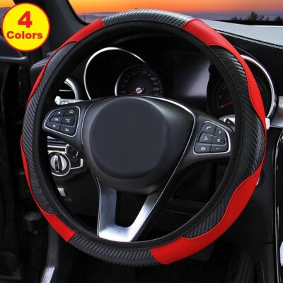 NEW Funda para volante Cuero negro coche Antideslizante Universal 💲50% OFF  💲