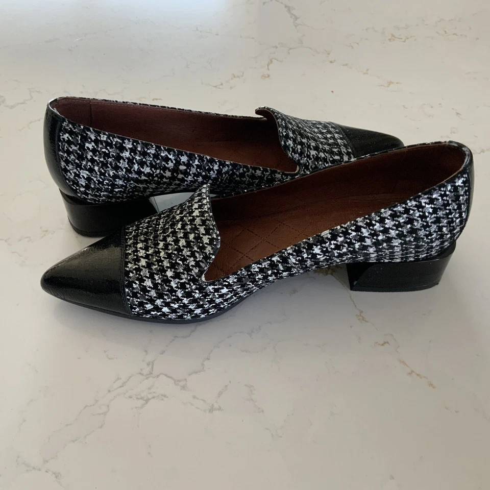 Zapatos Planos Hispanitas Tweed y Cuero Punta Talla Eur 37/US 7 Cómodos Tendencia Foto 3 de 4