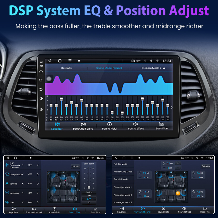 CarPlay 4+64GB 10" Android 12 Car Radio Stereo For Jeep Compass 201720