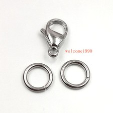 Set Stainless steel Lobster Clasp PKG OF 20 40pcs Jump Ring Set silver Finding