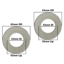 Flush Valve Seal 2&1/2" 1-5/16" Lip 1-11/16" or  63 mm, 33 mm, Lip 43mm (2 pack)