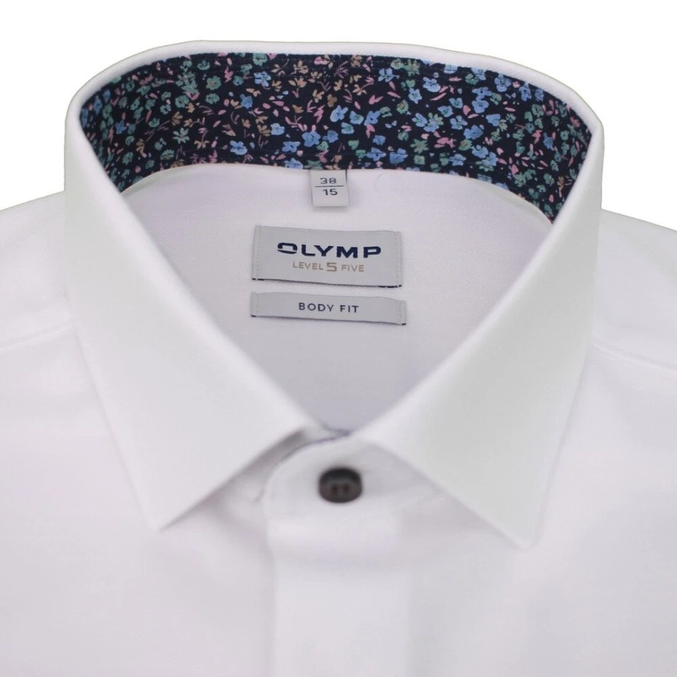 Camicia Business Olymp Level Five Uomo A Manica Extra Lunga Blu 200349 00 Bianco - Immagine 2 di 4