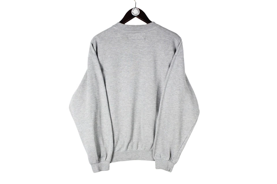 MOLETOM VINTAGE DIADORA TAMANHO M cinza anos 00 retrô logotipo grande jumper - Imagem 2 de 4