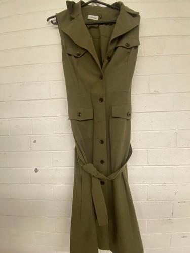 CALVIN KLEIN Sleeveless Button Front Dress Work Size 12 AU RRP 249 WITH DEFECTS - Picture 4 of 7