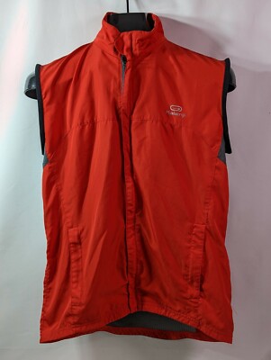 KALENJI Women's Windbreaker Fitted Red Full Zip Exercise Running Vest Small