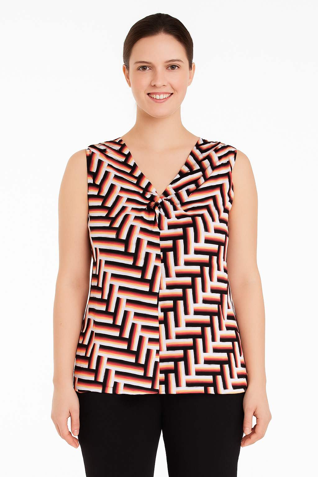 New York and Company  Women's Sleeveless Geometric Print Blouse - Size Medium