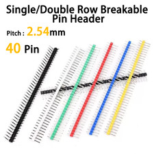 40Pin Single/Double Row Male 2.54mm Breakable Pin Header Connector Strip Row