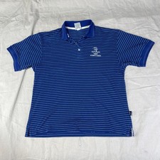 Vintage Sydney Australia Polo Shirt Mens Large L Blue Olympics Striped 90s Y2K B