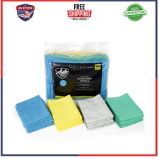 100 Pack Multipurpose Microfiber Cleaning Towels 12 x 16 Inches Bulk Set