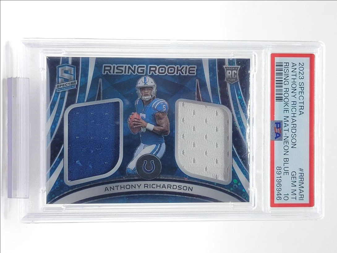 Anthony Richardson Panini Spectra Rising Rookie Materials #RRMARI Neon Blue