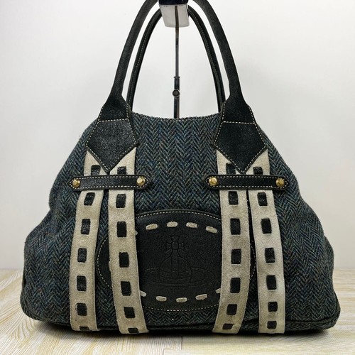 Vivienne Westwood Tweed Yasmin Handbag Mini Boston Orb Authenticated Product - Picture 2 of 24