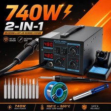 2IN1 852D Soldering iron Station Digital Hot Air Gun Desoldering Rework Station