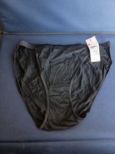 Vintage Kmart Panties Black High Leg Sz 7 NOS 100 Cotton 1990s
