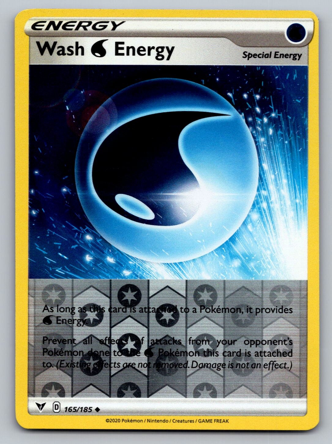 Wash Water Energy 165/185 Uncommon Vivid Voltage Pokemon Reverse Holo Near Mint