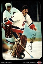 1977 Topps O-Pee-Chee Glossy #17 Glenn Resch Rounded Islanders VARIATION 7 - NM