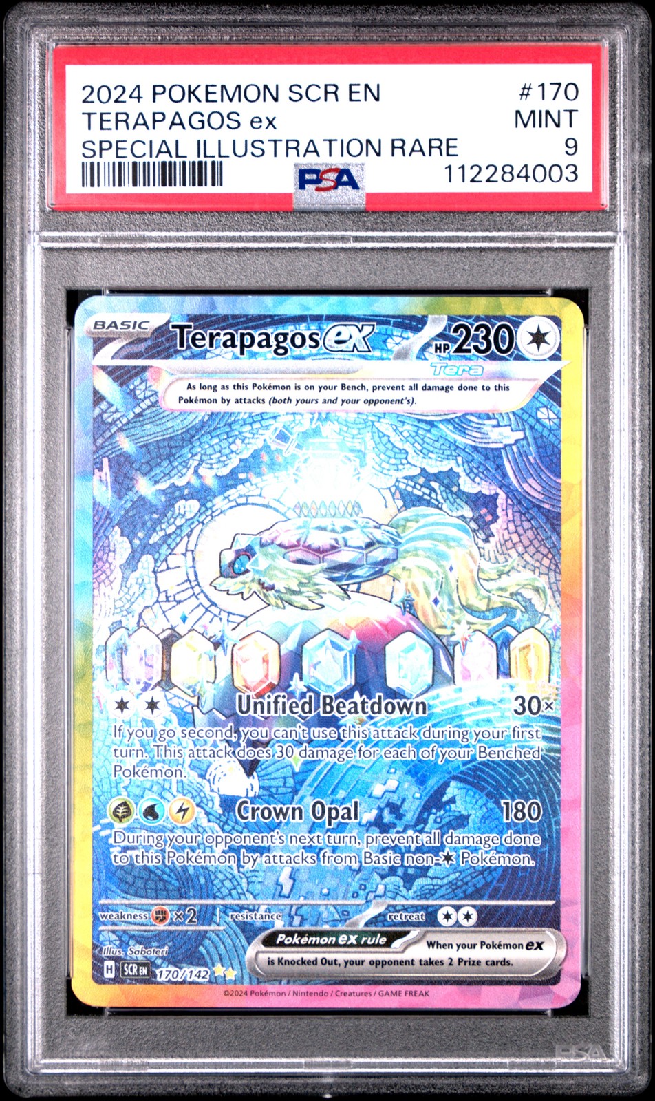 2024 POKEMON SCR EN-STELLAR CROWN SPECIAL ILLUSTRATION RARE TERAPAGOS EX PSA 9