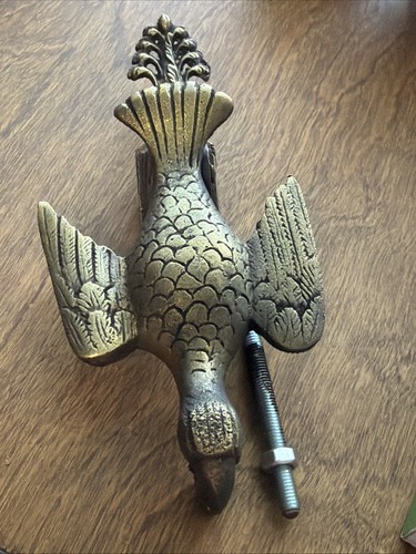 Vintage Brass Goose Bird Ornate Door Knocker