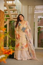 PUNJABI SHARARA PLAZZO SALWAR KAMEEZ SUIT WOMEN READYMADE DESIGNER WEDDING EID