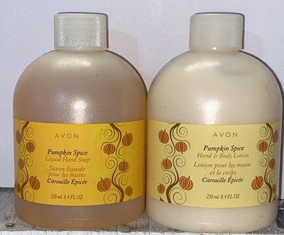 Avon PUMPKIN SPICE Liquid Hand Soap & Hand Body Lotion SEALED W/ Pump NOS 2007