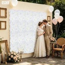6Pcs Artificial Floral Wall Panel, Wall Decoration Artificial Flower Backdrop
