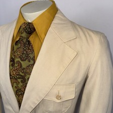 Vtg JCPenney Blazer Jacket Mens 40 Long Leisure Suit Sport Coat Disco 60s 70s